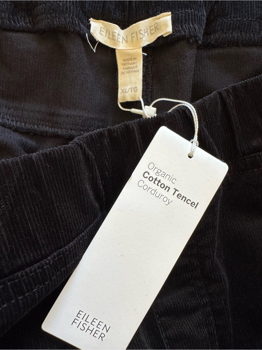 NWT Eileen Fisher Organic Cotton Tencel Corduroy Jegging Black Sz XL - Picture 5 of 10